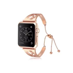   Apple Watch 3/4/5/6/7/8/SE (38/40/41mm) karkötő formájú V2 fém óraszíj rose gold színű Alphajack