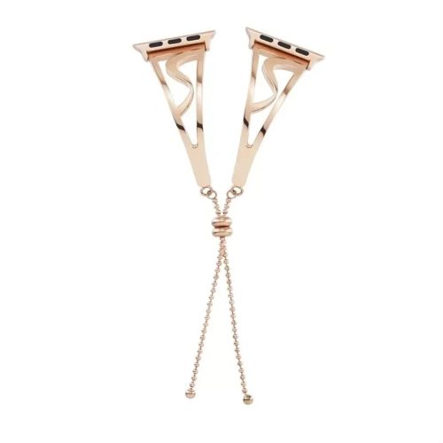 Apple Watch 3/4/5/6/7/8/SE (38/40/41mm) karkötő formájú V2 fém óraszíj rose gold színű Alphajack