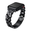 Apple Watch 4/5/6/7/8/SE (38/40/41mm) Luxury V3 fém óraszíj fekete színű Alphajack