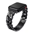 Apple Watch 4/5/6/7/8/SE (38/40/41mm) Luxury V3 fém óraszíj fekete színű Alphajack