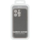 Samsung Galaxy A03S Tel Protect Leather Carbon szénszál mintás tok fekete