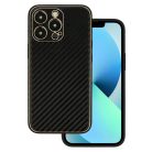 Samsung Galaxy A03S Tel Protect Leather Carbon szénszál mintás tok fekete