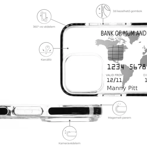 iPhone 13 Pro Max átlátszó TPU tok Love Yourself mintával Alphajack