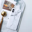 iPhone 13 Pro Max IMD márvány mintás tok fehér Alphajack