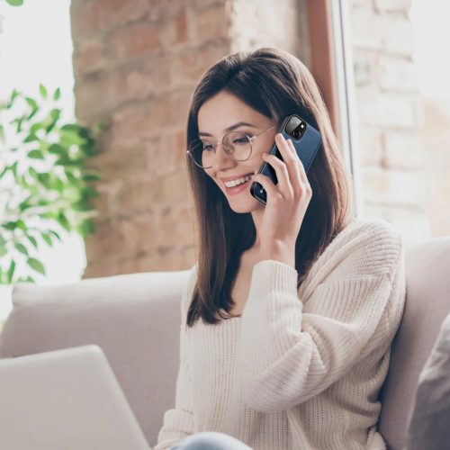 iPhone 14 Plus Dux Ducis Fino nylon bevonatú tok kék