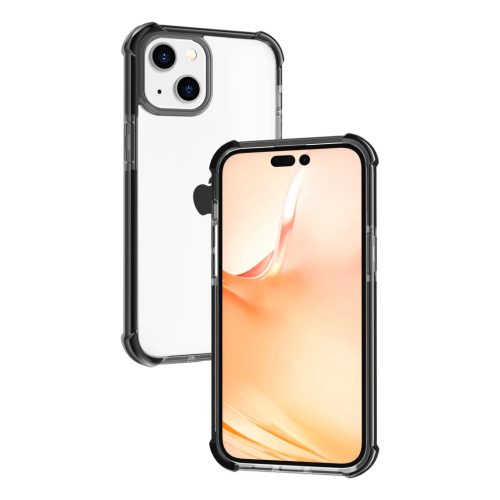 iPhone 14 átlátszó TPU tok fekete kerettel Alphajack