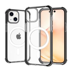   iPhone 14 Plus MagSafe kompatibilis átlátszó TPU tok fekete kerettel Alphajack