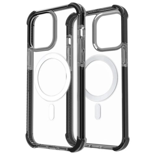 iPhone 14 Plus MagSafe kompatibilis átlátszó TPU tok fekete kerettel Alphajack