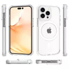 iPhone 14 Pro Max MagSafe kompatibilis átlátszó TPU tok fehér kerettel Alphajack