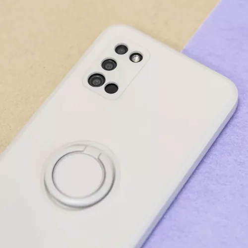 Xiaomi 12 5G/12X 5G Szilikon tok hátlapi gyűrűvel világos szürke
