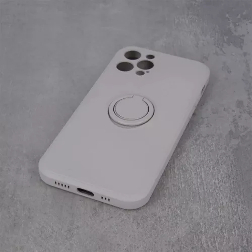 Xiaomi 12 5G/12X 5G Szilikon tok hátlapi gyűrűvel világos szürke