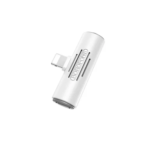 Borofone audio adapter BV7 Lightning - Lightning + 3.5 mm jack fehér
