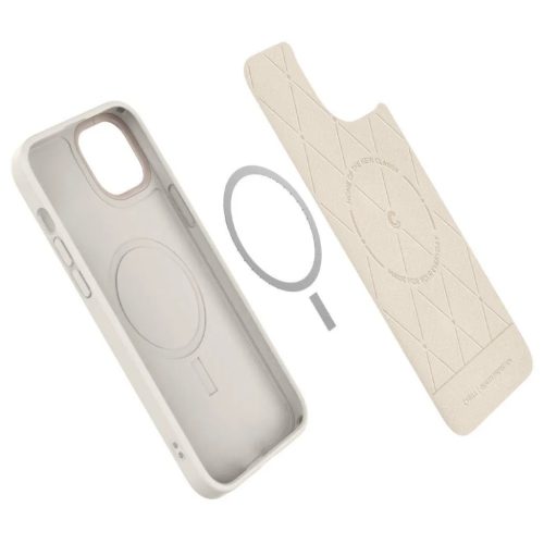 iPhone 14 Spigen Cyrill Kajuk MagSafe-kompatibilis bőrtok krémszínű (ACS05092)