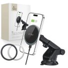 Tech-Protect A2 mágneses autós telefontartó vezeték nélküli töltéssel 15W fekete Magsafe