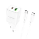 Borofone BN7 hálózati töltő adapter USB+Type C QC 3.0 PD 20W + Type C - Type C kábel fehér