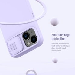   iPhone 14 Plus Nillkin CamShield Silky Magsafe kompatibilis szilikon tok lila