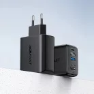 Acefast 2 az 1-ben hálózati töltő adapter GaN 65W USB Type C / USB, HDMI adapter 4K@60Hz + USB Type C kábel 1.8m, fehér (A17)