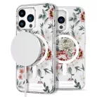 iPhone 14 Pro Max MagSafe kompatibilis tok virágmintával TPU+PC IMD01 Alphajack