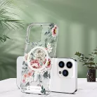 iPhone 14 Pro Max MagSafe kompatibilis tok virágmintával TPU+PC IMD01 Alphajack
