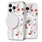 iPhone 14 Pro Max MagSafe kompatibilis tok virágmintával TPU+PC IMD02 Alphajack