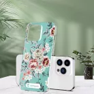 iPhone 14 Pro Max MagSafe kompatibilis tok virágmintával TPU+PC IMD04 Alphajack