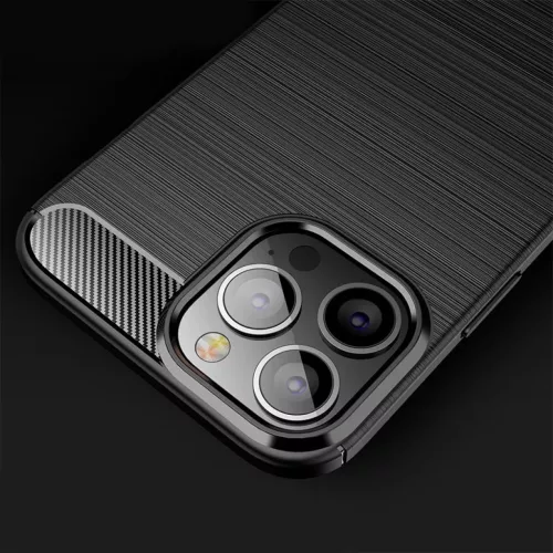 iPhone 14 Pro Max Carbon szénszál mintájú TPU tok fekete
