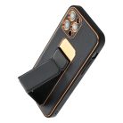 iPhone 14 Plus Forcell Leather Kickstand tok fekete