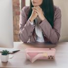 iPhone 14 Plus Forcell Leather Kickstand tok rózsaszín