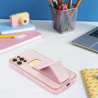 iPhone 14 Plus Forcell Leather Kickstand tok rózsaszín