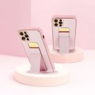 iPhone 14 Plus Forcell Leather Kickstand tok rózsaszín