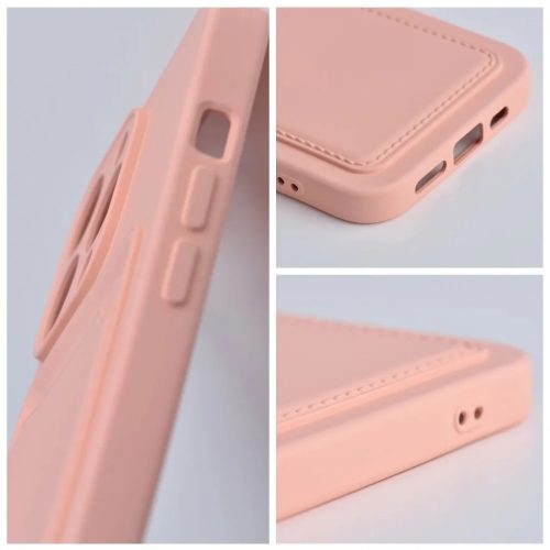 iPhone 14 Plus Card Case Szilikon tok hátlapi kártyatartóval rózsaszín