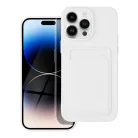 iPhone 14 Pro Max Card Case Szilikon tok hátlapi kártyatartóval fehér