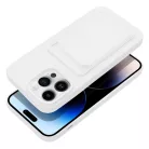 iPhone 14 Pro Max Card Case Szilikon tok hátlapi kártyatartóval fehér