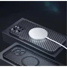 iPhone 14 Pro Max MagSafe-kompatibilis karbon mintás TPU tok fekete színben Alphajack