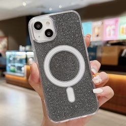   iPhone 14 Plus MagSafe-kompatibilis glitter tok sötétszürke Alphajack