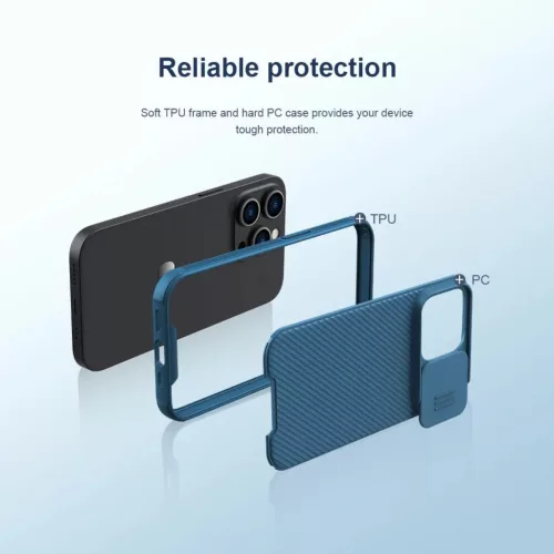 iPhone 14 Pro Max Nillkin CamShield Pro Magnetic tok sötétlila MagSafe kompatibilis