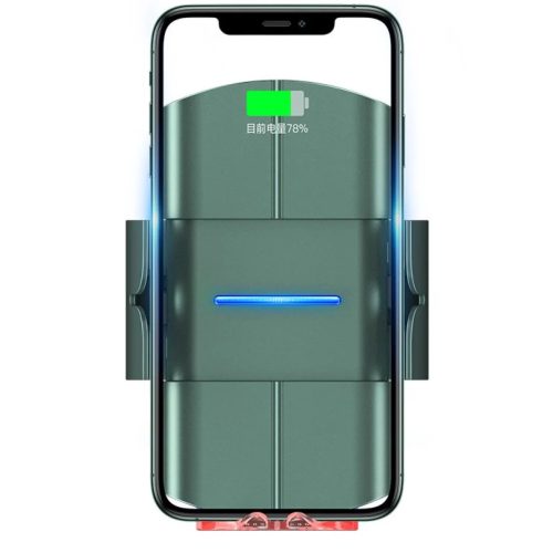 USAMS CD133 Szellőzőre rögzíthető automata telefontartó és Qi vezeték nélküli töltő 10W fekete