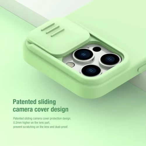 iPhone 14 Pro Max Nillkin CamShield Silky Magsafe kompatibilis szilikon tok kék