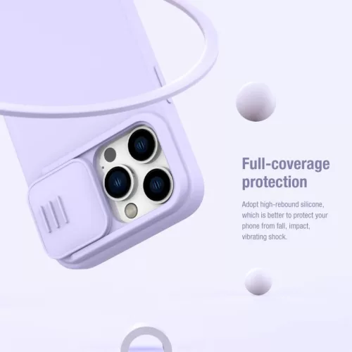 iPhone 14 Pro Max Nillkin CamShield Silky Magsafe kompatibilis szilikon tok zöld