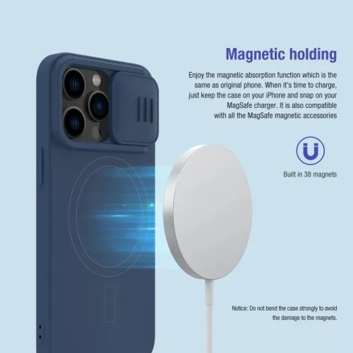 iPhone 14 Pro Max Nillkin CamShield Silky Magsafe kompatibilis szilikon tok zöld