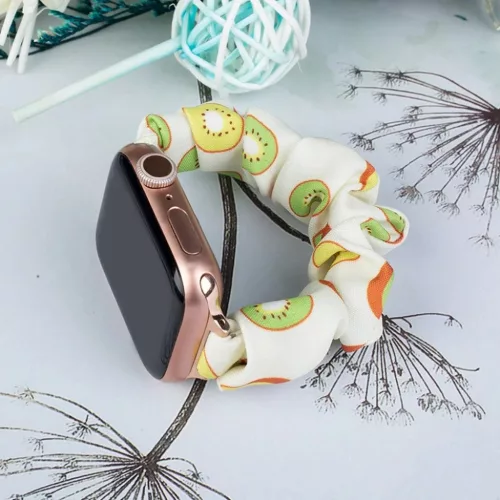 Apple Watch 2/3/4/5/6/7/8/9/SE (38/40/41mm) Fabric gumis óraszíj kivi