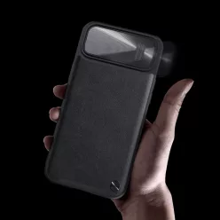   iPhone 14 Plus Nillkin Camshield Leather S bőr tok sötétzöld
