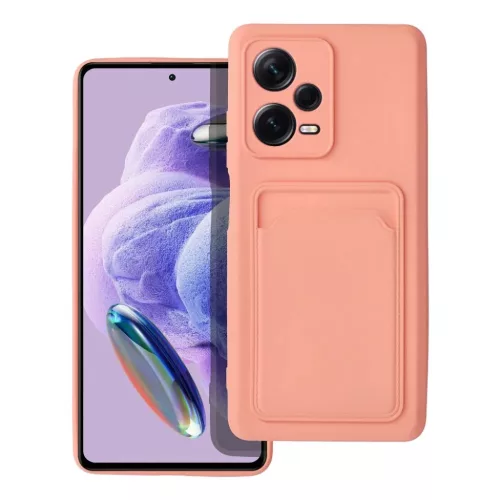 Xiaomi Redmi Note 12 Pro Plus 5G Card Case Szilikon tok hátlapi kártyatartóval rózsaszín