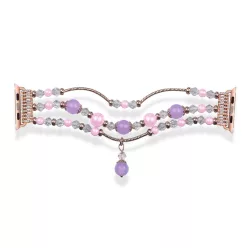   Apple Watch 38/40/41mm Karkötős óraszíj design 4 arany-lila