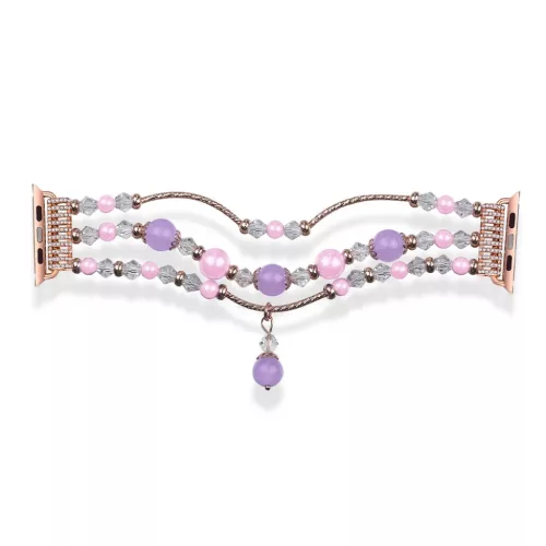 Apple Watch 38/40/41mm Karkötős óraszíj design 4 arany-lila