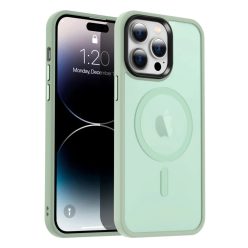   iPhone 15 Pro Max MagSafe-kompatibilis áttetsző matt tok világoszöld Alphajack