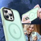 iPhone 15 Pro Max MagSafe-kompatibilis áttetsző matt tok világoszöld Alphajack