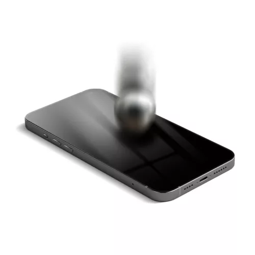 iPhone 15 Pro Max Forcell Flexible Nano Glass 5D kijelzővédő üvegfólia fekete kerettel + felhelyezést segítő keret