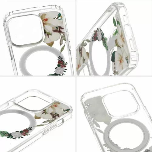 iPhone 15 Plus Tel-Protect Flower tok MagSafe kompatibilis (design 3)