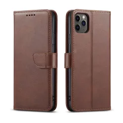   Honor 70 mágneses PU bőr fliptok kártyatartóval sötétbarna Alphajack